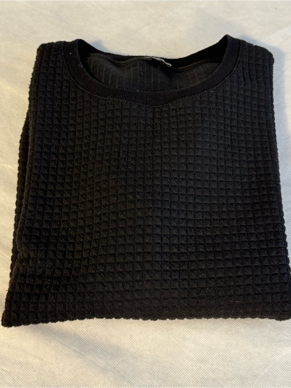 Coofandy Black Waffle Knit Crewneck Sweater XL Minimalist